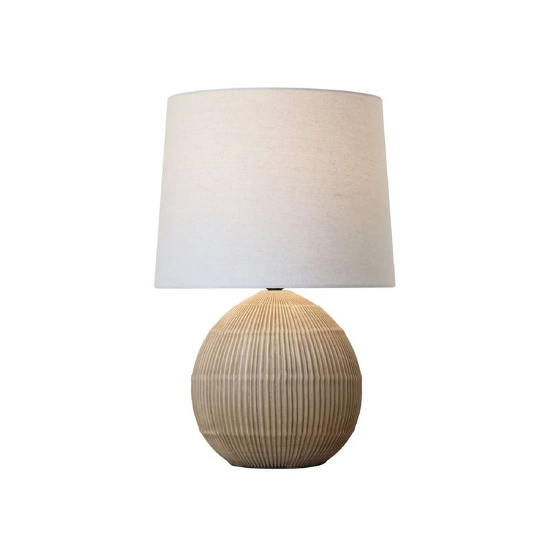 LAMPARA DE MESA CERAMICA 34X51 LINEAS CAMEL