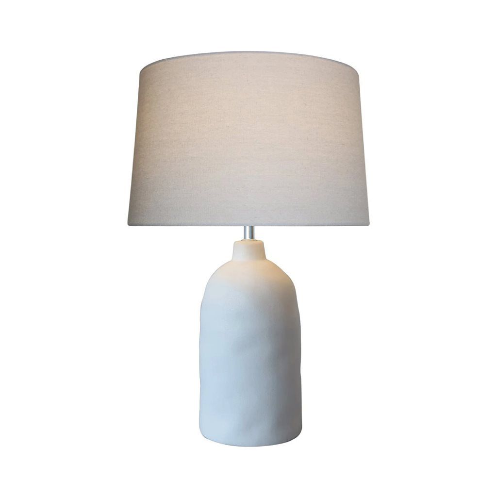 LAMPARA DE MESA CERAMICA 40X60TEXTURADA BLANCA