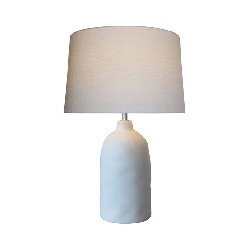 LAMPARA DE MESA CERAMICA 40X60TEXTURADA BLANCA