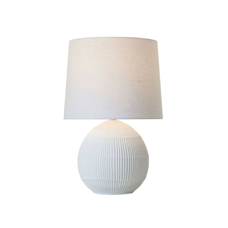 LAMPARA DE MESA CERAMICA  34X51 LINEAS BLANCA