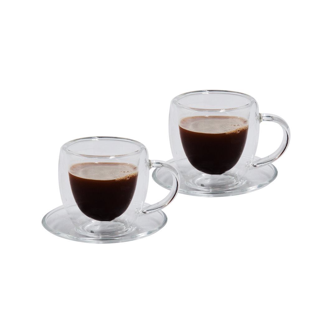SET 2 TAZAS DOBLE PARED 80ML C/PLATO VARENNA