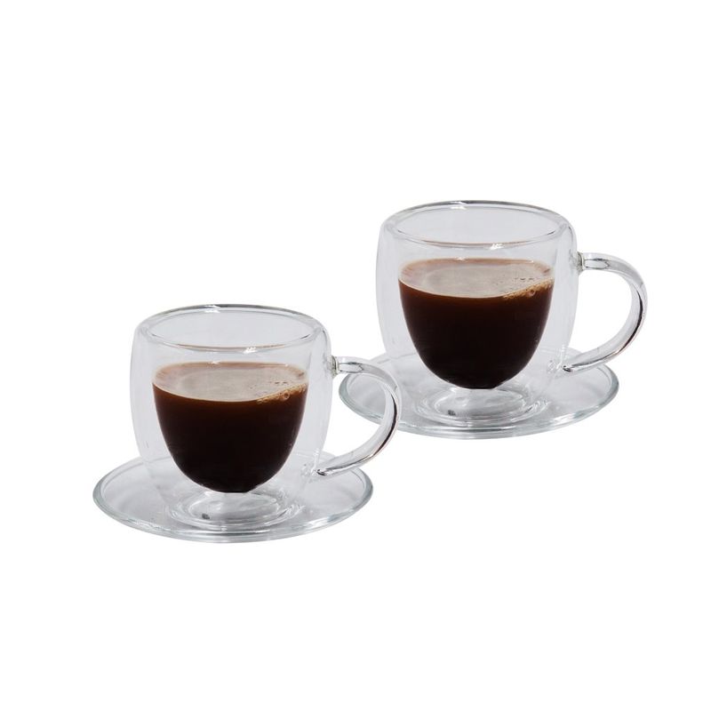 SET 2 TAZAS DOBLE PARED 80ML C/PLATO VARENNA
