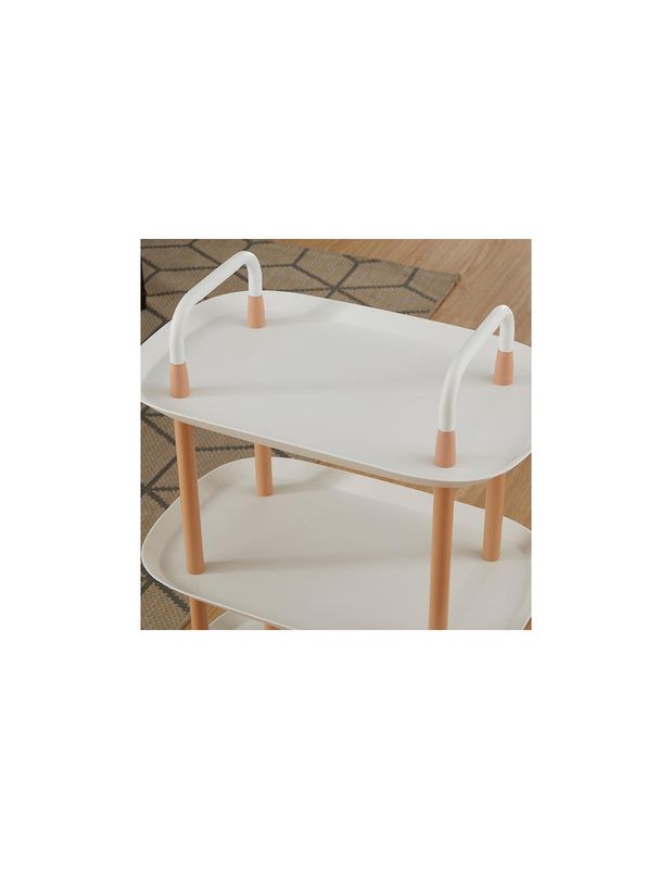 CARRO AUX C/2 ESTANTES NEGRO/MADERA  BERTA B