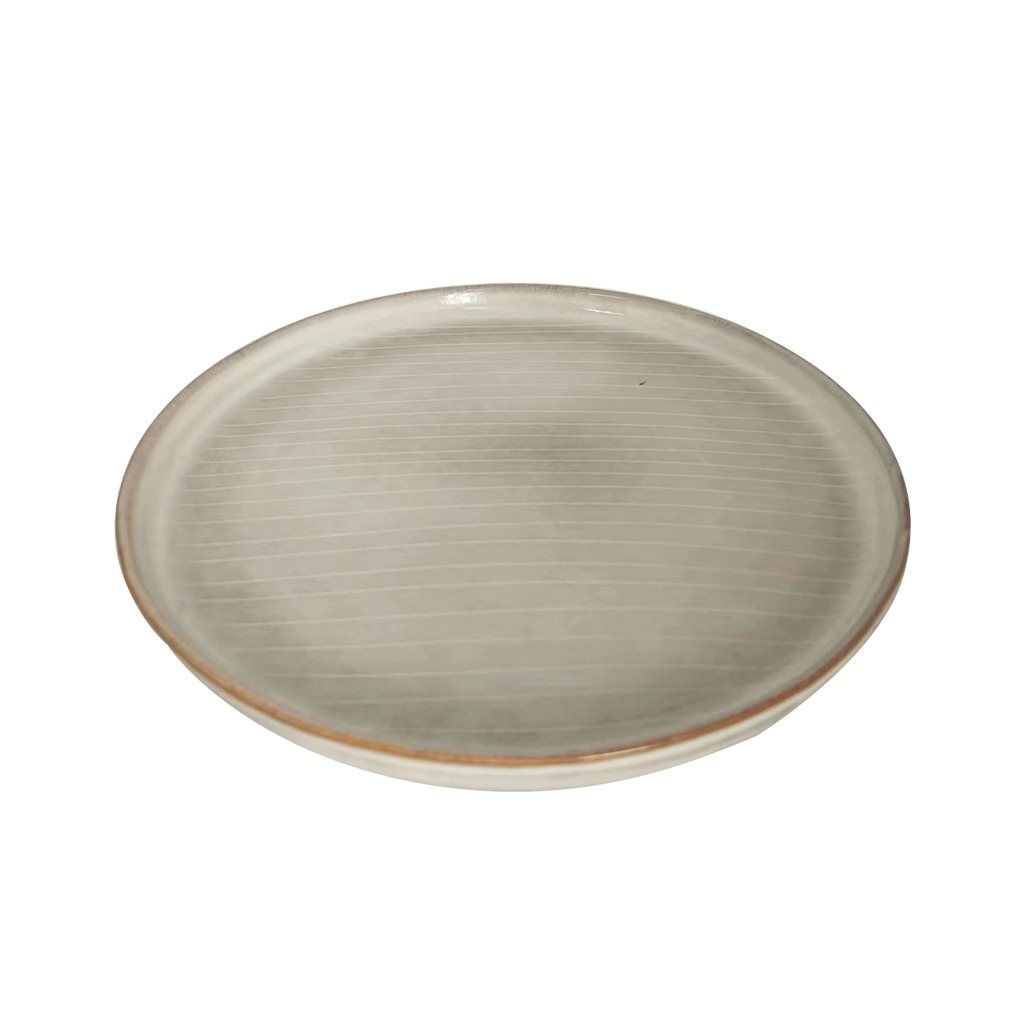 PLATO LLANO 27CM RAYITAS GRIS SELECTA