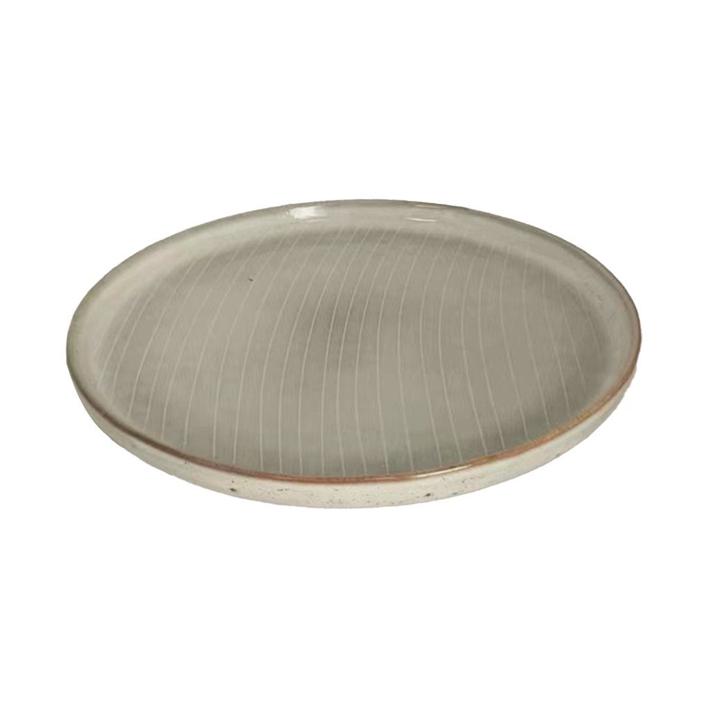 PLATO POSTRE 22CM RAYITAS GRIS SELECTA