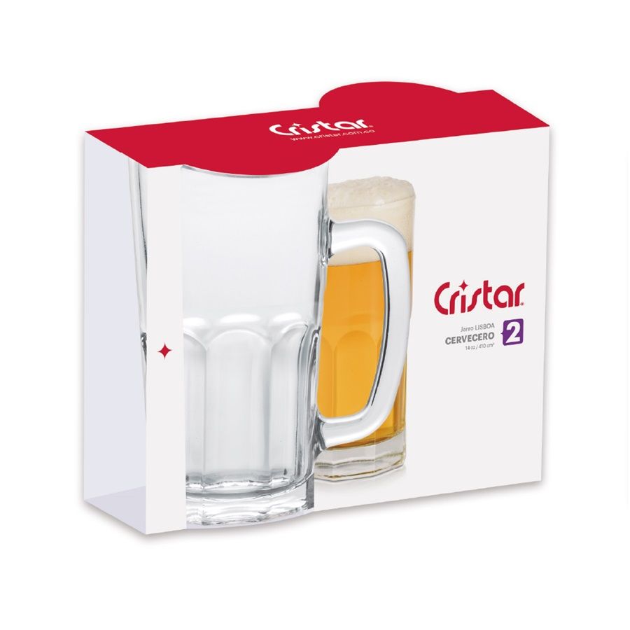 SET 2 JARRAS CERVEZA LISBOA CRISTAR