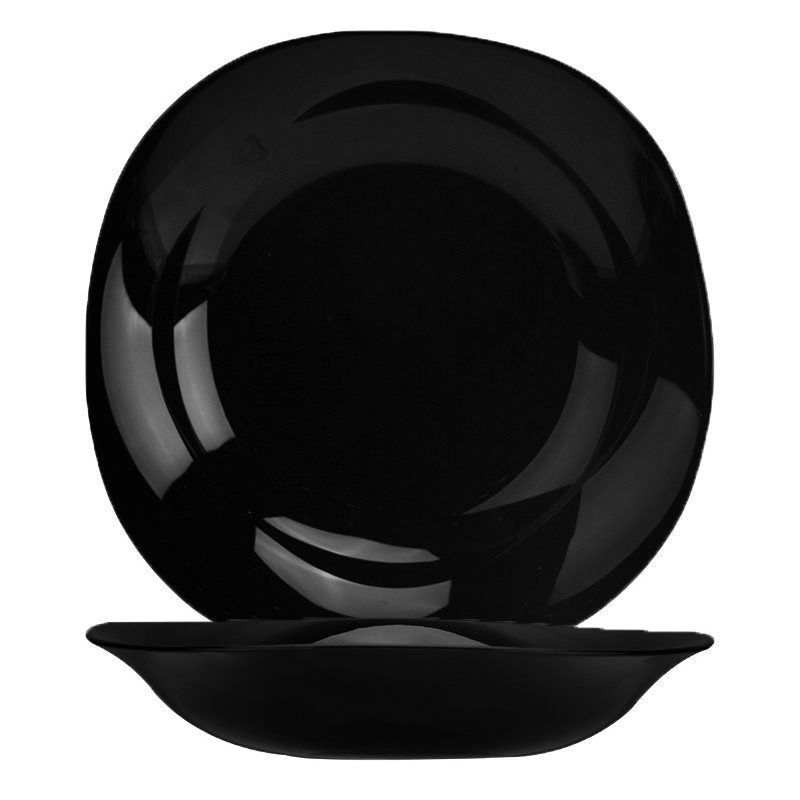 PLATO HONDO SEMI-CUADRADO OPALEX NEGRO 23CM