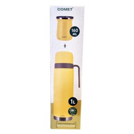 COMBO COMET TERMO 1LT+ MATE 160ML AMARILLO
