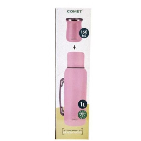 COMBO COMET TERMO 1LT+ MATE 160ML ROSADO