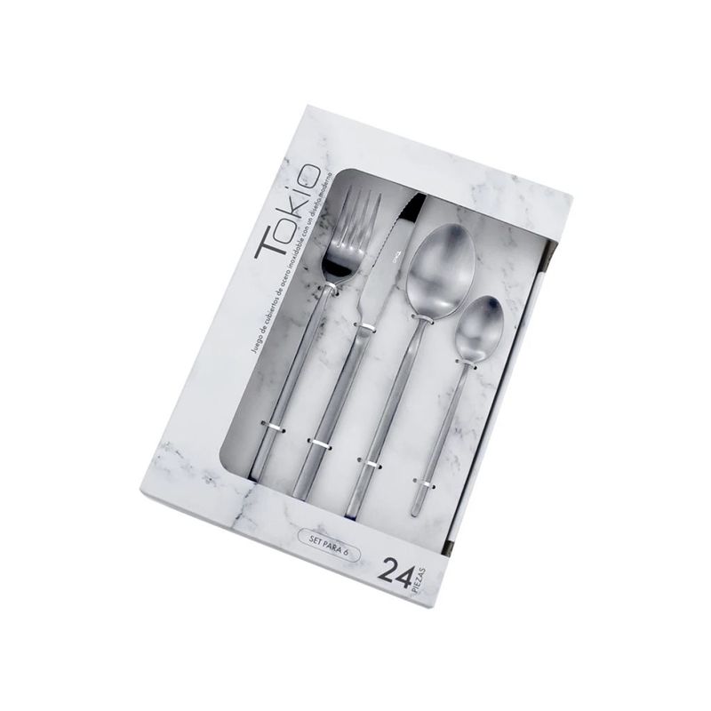 SET 24 PZAS CUBIERTOS TOKIO MATE