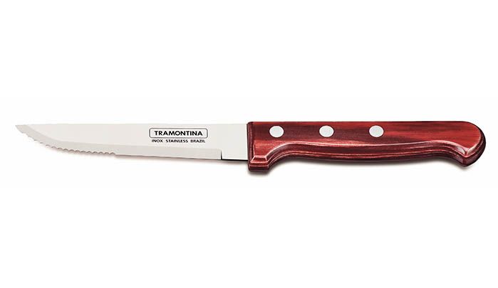 CUCHILLO ANGOSTO P/ASADO JUMBO POLYWOOD (ROJO)