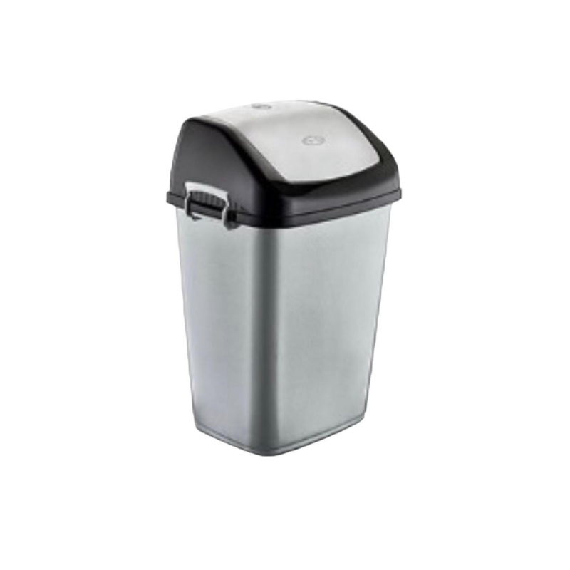 PAPELERA C/TAPA 10LTS POLY TIME