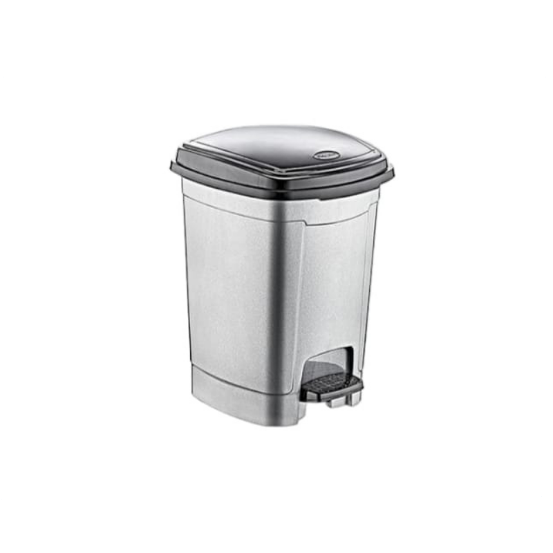 PAPELERA C/TAPA Y PEDAL 12LTS POLY TIME