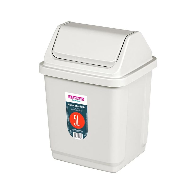 BASURERO BASCULANTE BEIGE 5L SANREMO