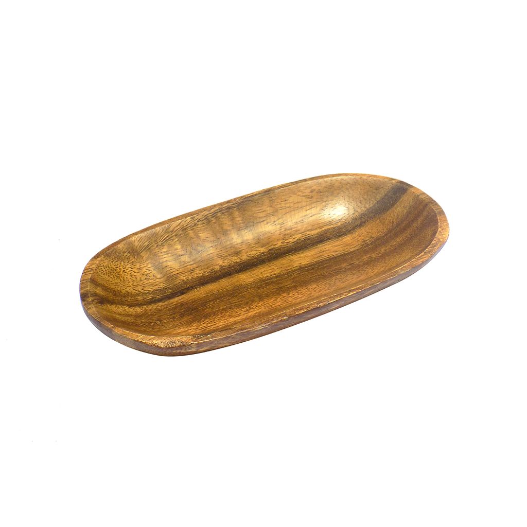 BANDEJA OVAL MADERA 20X10X2.5CM  SELECTA