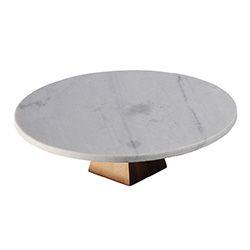 PLATO C/PIE MARMOL/BAMBOO D:30CM SELECTA