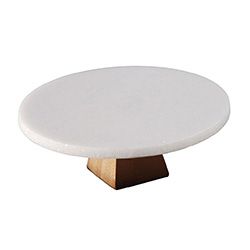 PLATO C/PIE MARMOL/BAMBOO D:20CM SELECTA