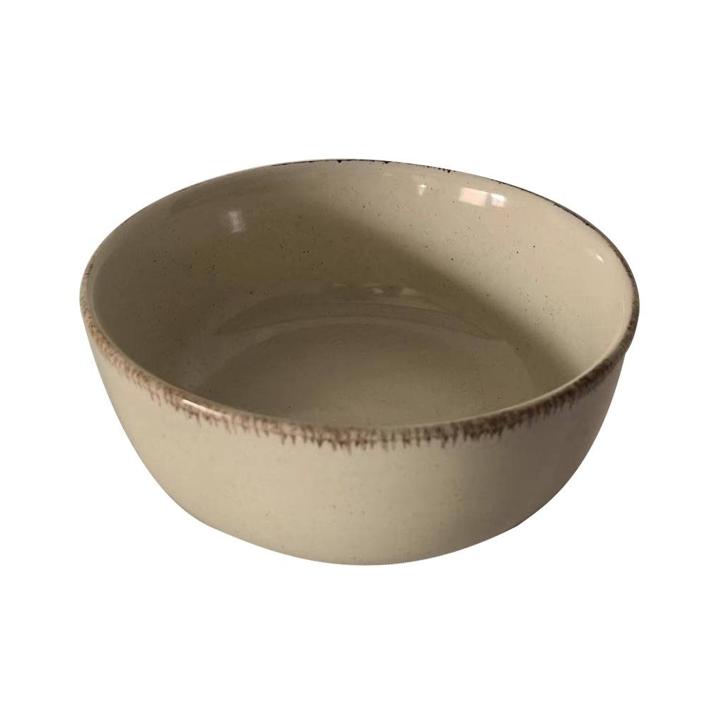 BOWL 15CM BEIGE BORDE MARRON LOZA SELECTA