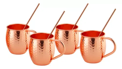 SET DE 4 JARROS CON SORBITO ACERO/REC COBRE CUORI