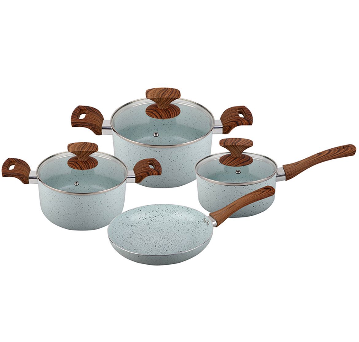 BATERIA 7PZAS ALUM PRENSADO REV MARMOL  CUORI