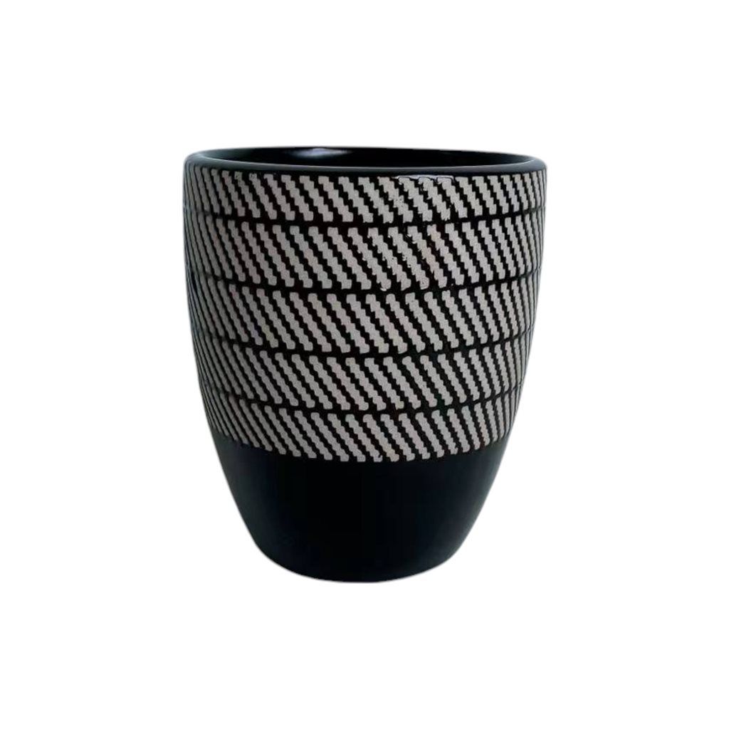 VASO CERAMICA 237ML ESTAMPADO NEGRO SELECTA