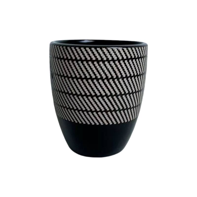 VASO CERAMICA 237ML ESTAMPADO NEGRO SELECTA
