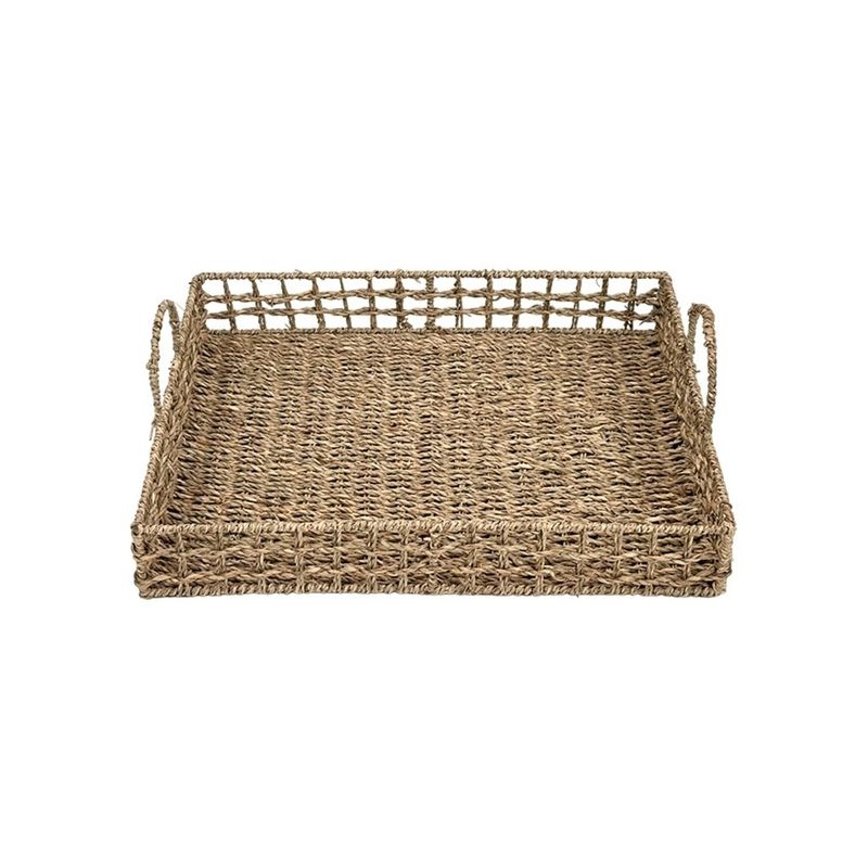 CANASTO C/ASA  FIBRA NATURAL 45X35X8 CM  SELECTA