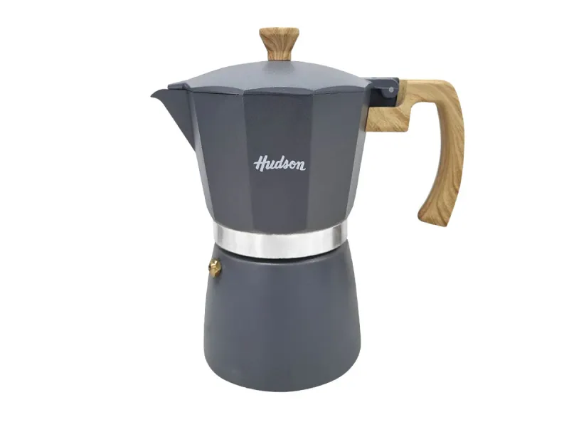 CAFETERA TIPO ITALIANA 9 TAZAS GRIS HUDSON 415151