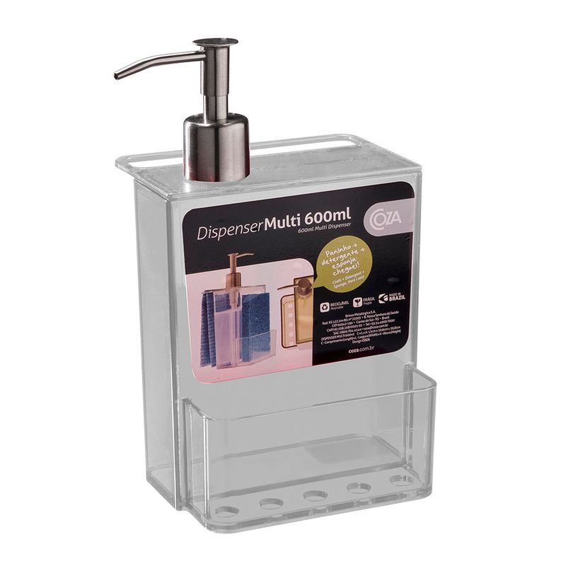 DISPENSADOR DE JABON ACRILICO COZA 600ML
