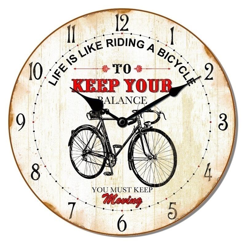 RELOJ PARED MDF BICICLETA 28CM SELECTA