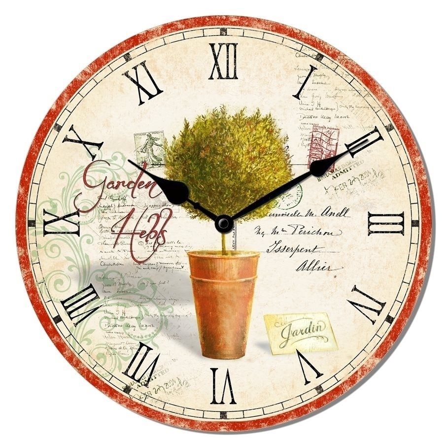 RELOJ DE PARED MDF GARDEN MACETA 28CM SELECTA