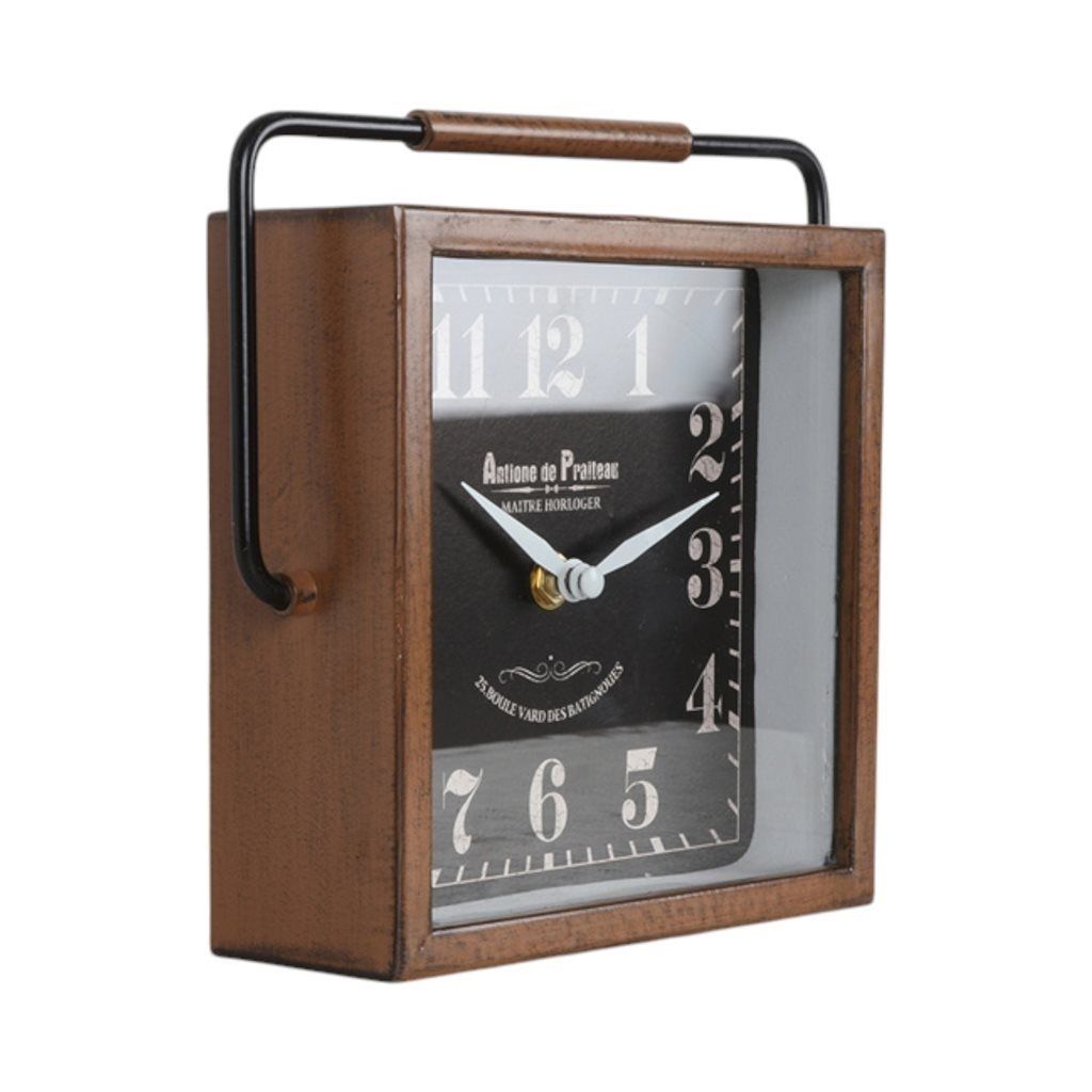 RELOJ DE MESA MADERA C/ASA 20X20 SELECTA