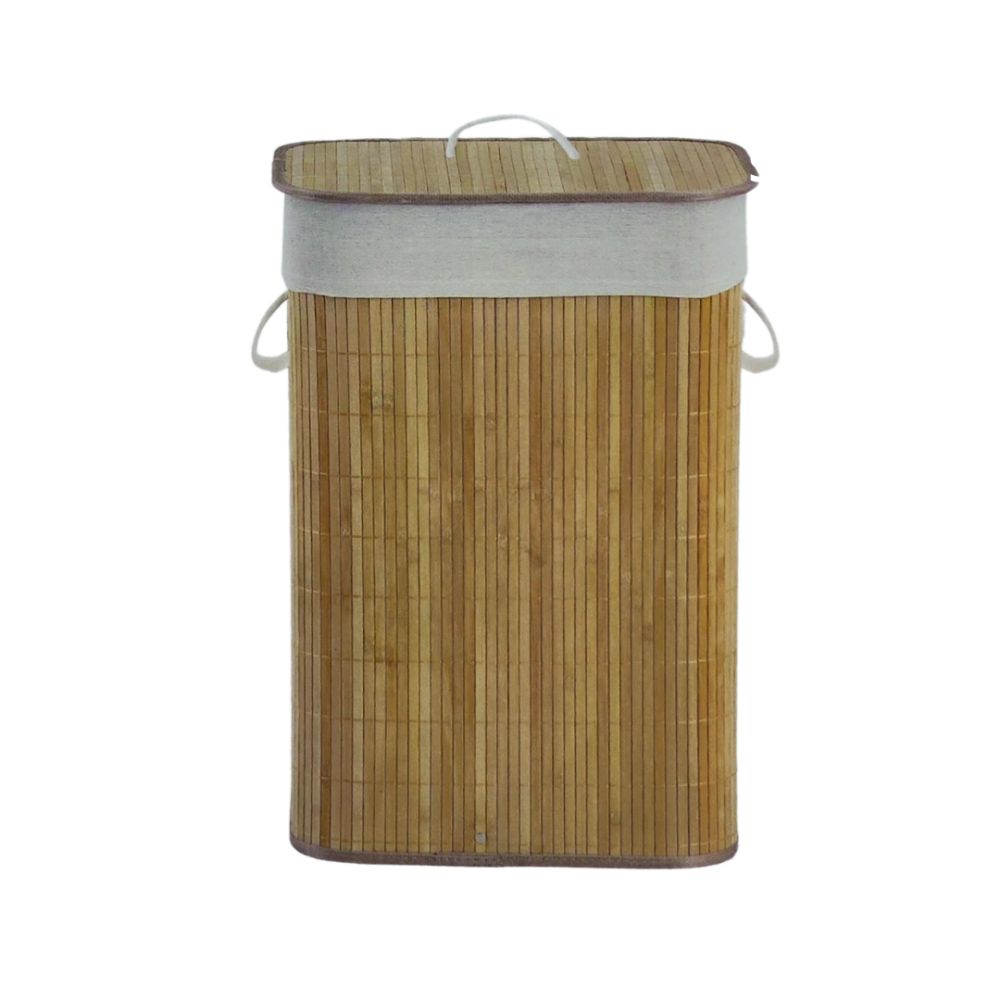 CANASTO P/ ROPA BAMBU RECTANGULAR