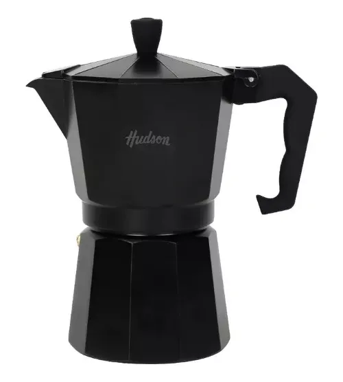 CAFETERA TIPO ITALIANA 6 TAZAS NEGRO HUDSON