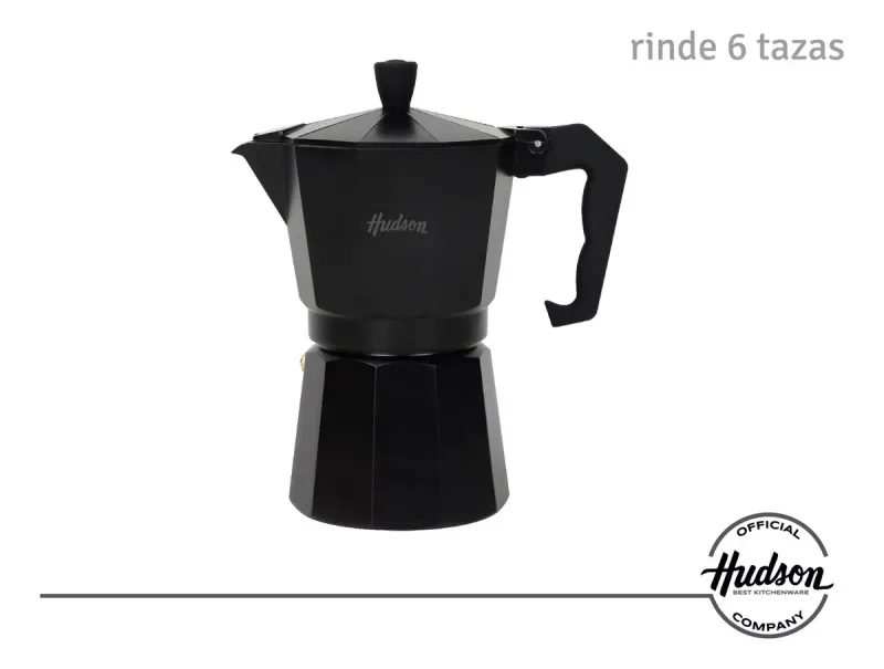 CAFETERA TIPO ITALIANA 6 TAZAS NEGRO HUDSON