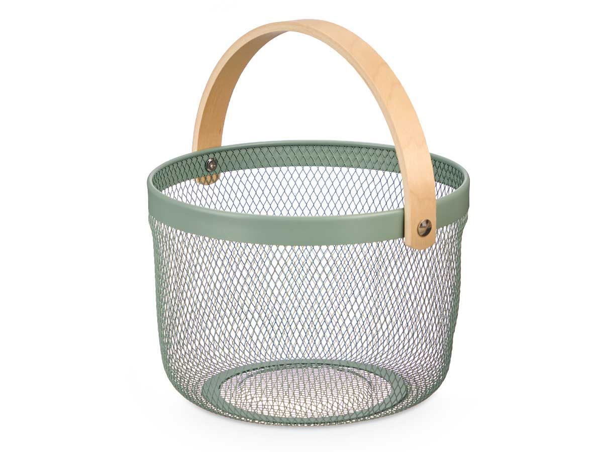 CESTA REDONDA C/ASA MAD COLOR VERDE KINVARA