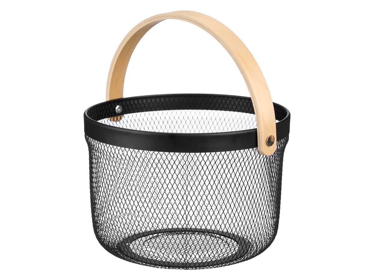 CESTA REDONDA C/ASA MAD COLOR NEGRA KINVARA