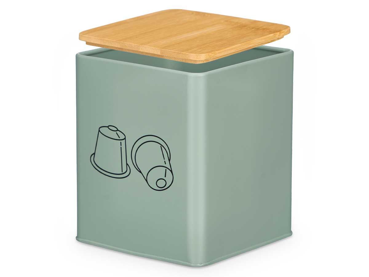 TARRO CON T/BAMBU PORTACAPSULA VERDE MENTA KINVARA