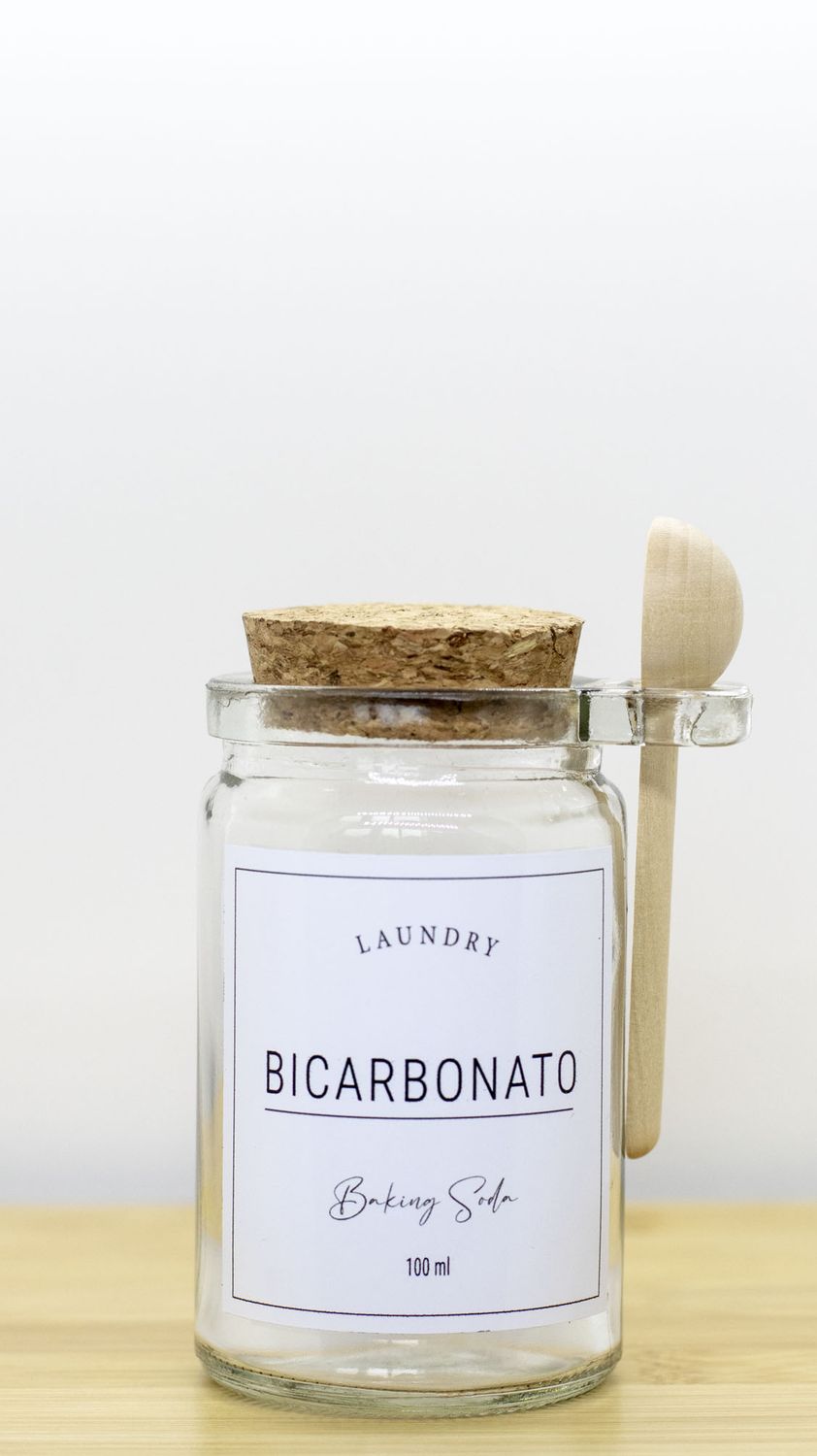 FRASCO BICARBONATO T/CORCHO Y CUCHARA