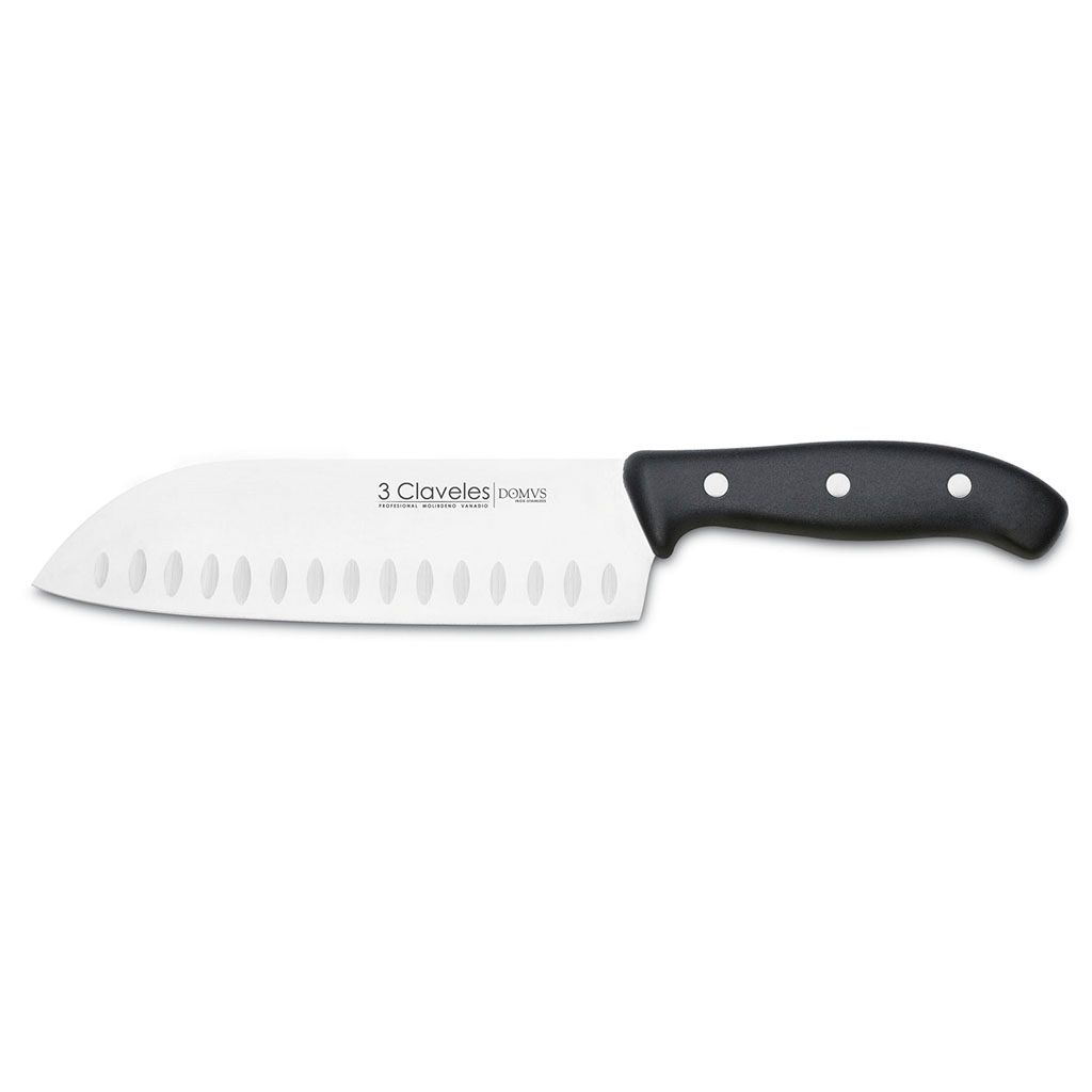 CUCHILLO SANTOKU ALVEOLADO 18CM DOMVS 3 CLAVELES 957