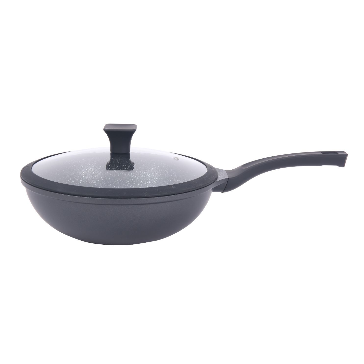 WOK CUORI  NERO 28 CM