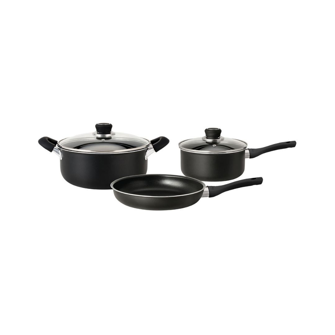BATERIA 5 PIEZAS NEGRO C/ANTIADHERENTE HUDSON