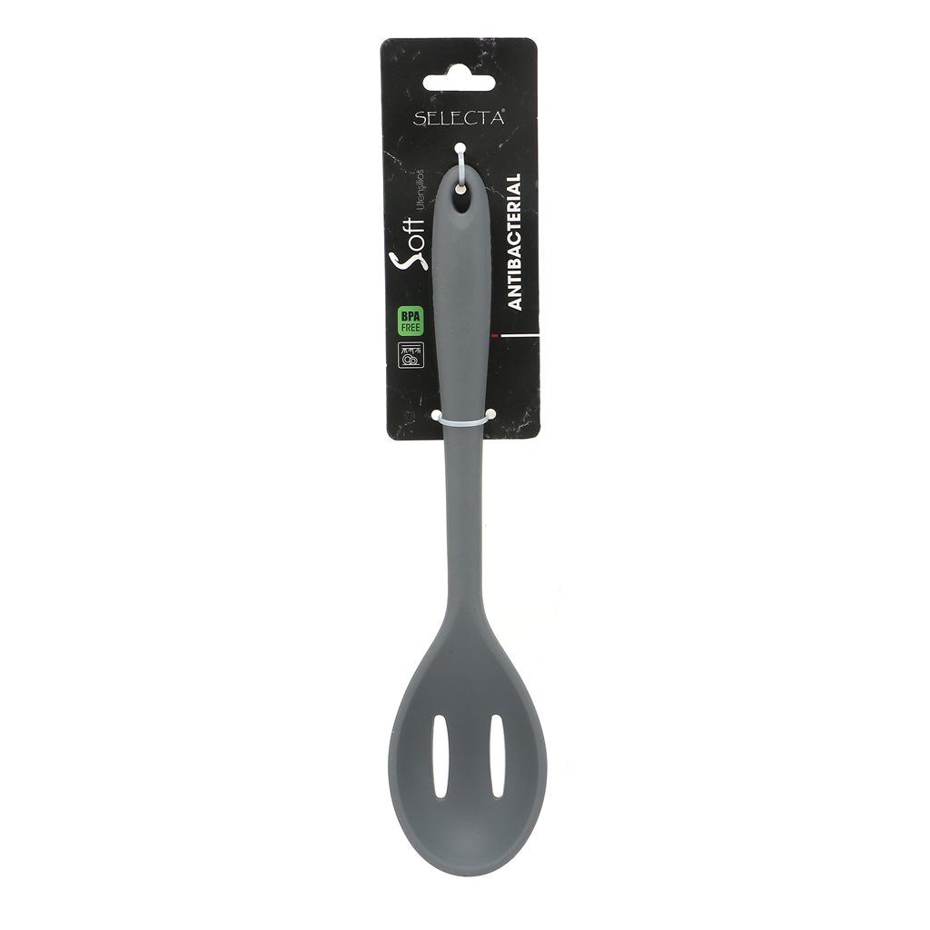 CUCHARA RANURADA SILICONA GRIS SELECTA