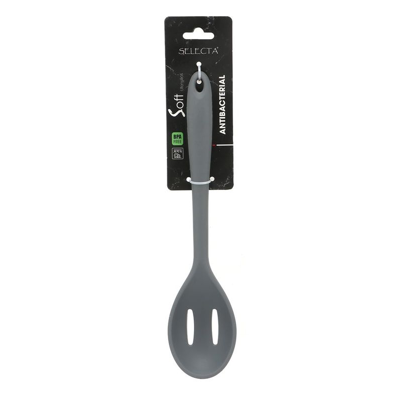 CUCHARA RANURADA SILICONA GRIS SELECTA
