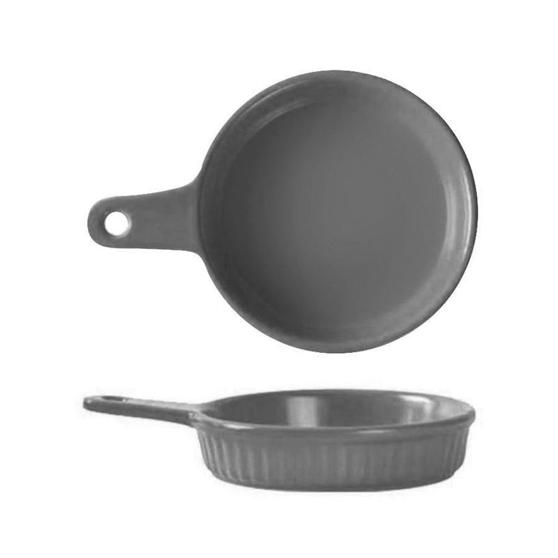 PLATO FACETADO C/MANGO 22CM GRIS  SELECTA