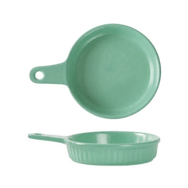 PLATO FACETADO C/MANGO 22CM VERDE  SELECTA