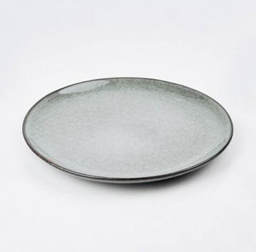 PLATO CERAMICA LLANO 28CM GRIS C/BORDE  BERTA B