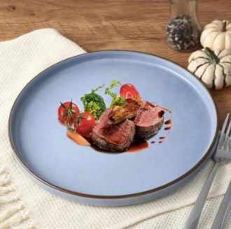 PLATO CERAMICA LLANO 26CM AZUL MART BERTA B