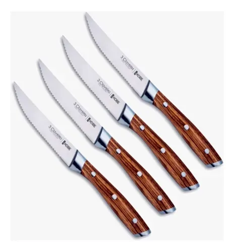SET 4 CUCHILLOS ASADO KOBE 11.5CM 3 CLAVELES