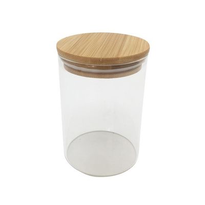 FRASCO VIDRIO TAPA BAMBU 650ML